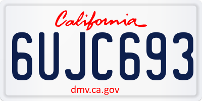 CA license plate 6UJC693