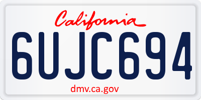 CA license plate 6UJC694