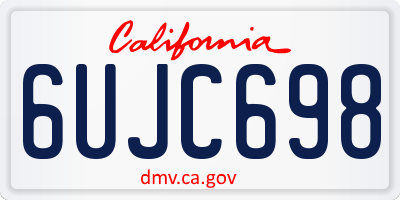 CA license plate 6UJC698