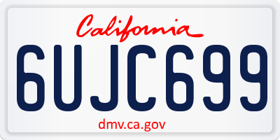 CA license plate 6UJC699