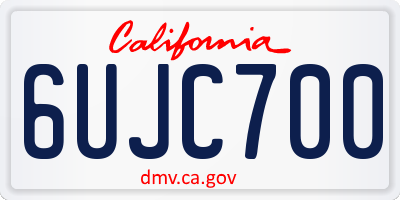 CA license plate 6UJC700
