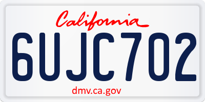 CA license plate 6UJC702