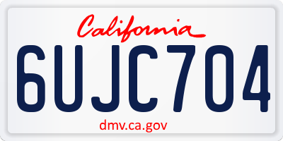 CA license plate 6UJC704
