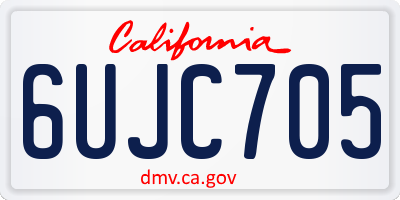 CA license plate 6UJC705