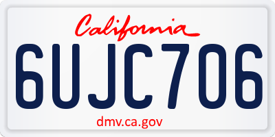 CA license plate 6UJC706