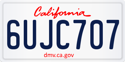 CA license plate 6UJC707