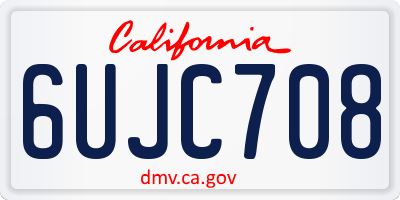 CA license plate 6UJC708