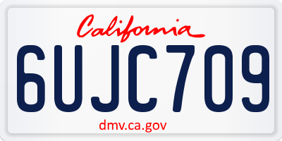 CA license plate 6UJC709