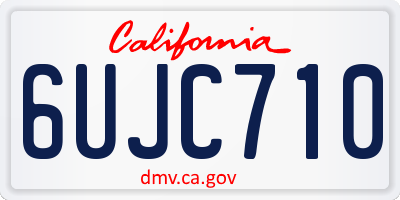 CA license plate 6UJC710