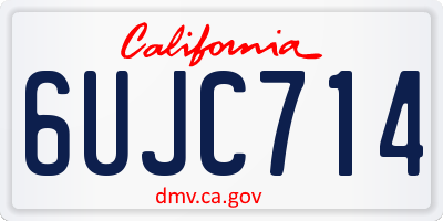 CA license plate 6UJC714