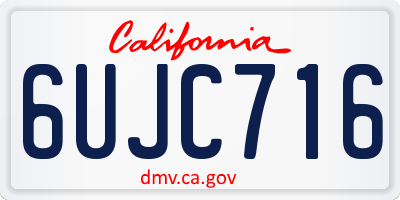 CA license plate 6UJC716