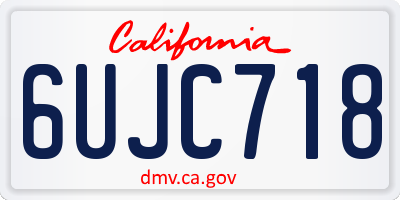 CA license plate 6UJC718