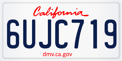 CA license plate 6UJC719