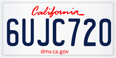 CA license plate 6UJC720