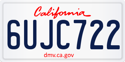 CA license plate 6UJC722