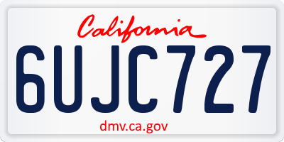 CA license plate 6UJC727
