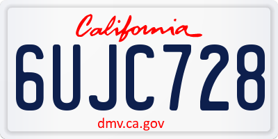 CA license plate 6UJC728
