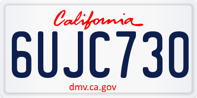 CA license plate 6UJC730