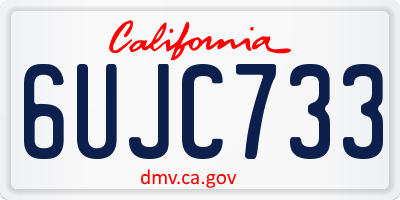 CA license plate 6UJC733
