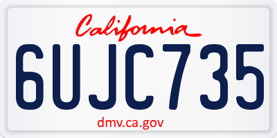 CA license plate 6UJC735