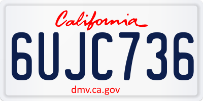 CA license plate 6UJC736