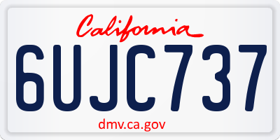 CA license plate 6UJC737
