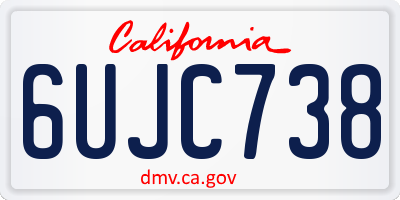 CA license plate 6UJC738