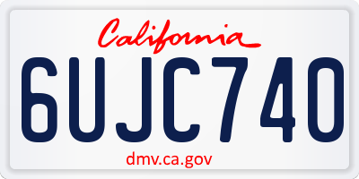 CA license plate 6UJC740