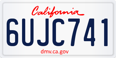 CA license plate 6UJC741