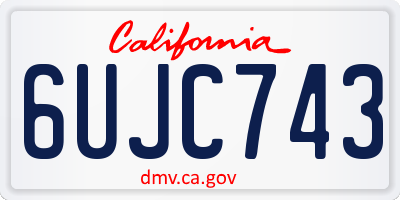 CA license plate 6UJC743