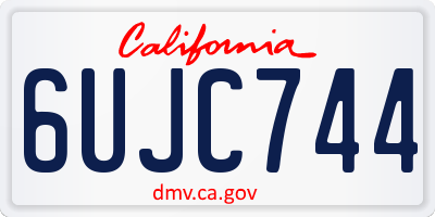 CA license plate 6UJC744