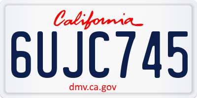 CA license plate 6UJC745