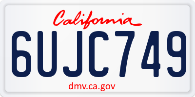CA license plate 6UJC749