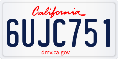 CA license plate 6UJC751