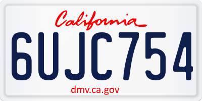 CA license plate 6UJC754