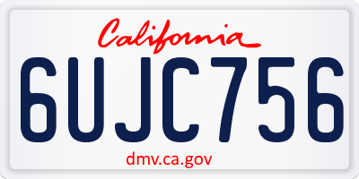 CA license plate 6UJC756