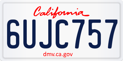 CA license plate 6UJC757