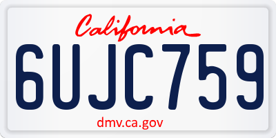 CA license plate 6UJC759