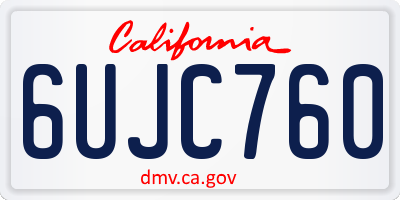CA license plate 6UJC760