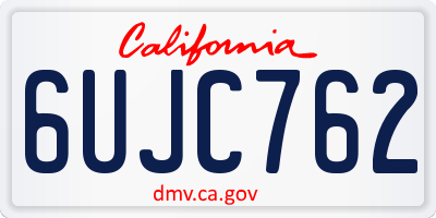 CA license plate 6UJC762