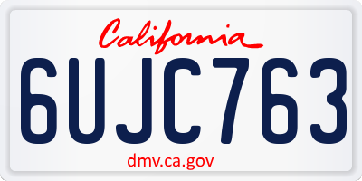 CA license plate 6UJC763