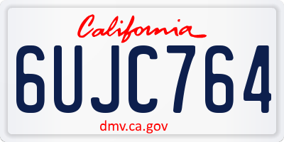 CA license plate 6UJC764