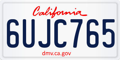 CA license plate 6UJC765