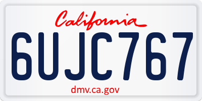 CA license plate 6UJC767