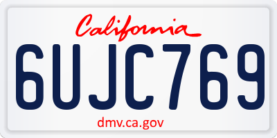 CA license plate 6UJC769