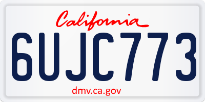 CA license plate 6UJC773