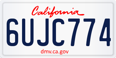CA license plate 6UJC774