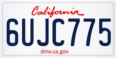 CA license plate 6UJC775