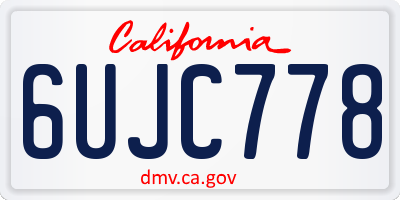 CA license plate 6UJC778