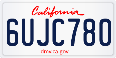 CA license plate 6UJC780